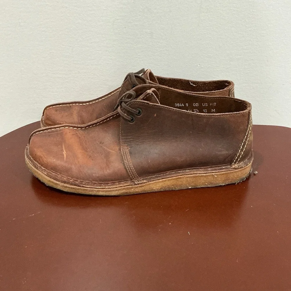 Clark's Originals Desert Trek Shoes Men's 13 Brown Beeswax Leather Gum Soles